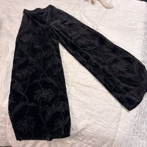 Ted Baker Bettiat Velvet Wide Leg Black Trousers (0)